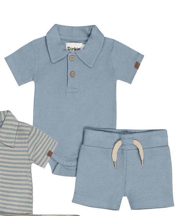 Dirkje Baby Set Romper Shorts Blue (0-3M)