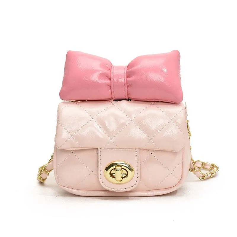 Crossbody Purse With Pink Bow 3315 - Pink