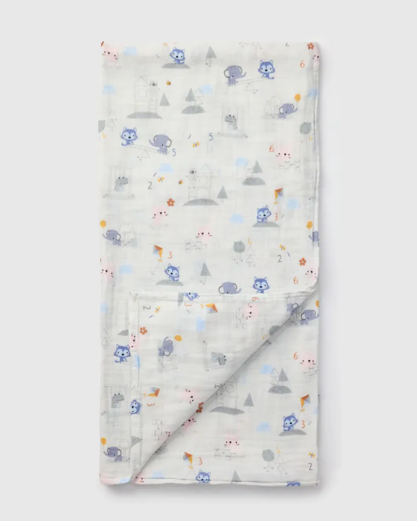 Loulou Lollipop Muslin Swaddle - Mathletes