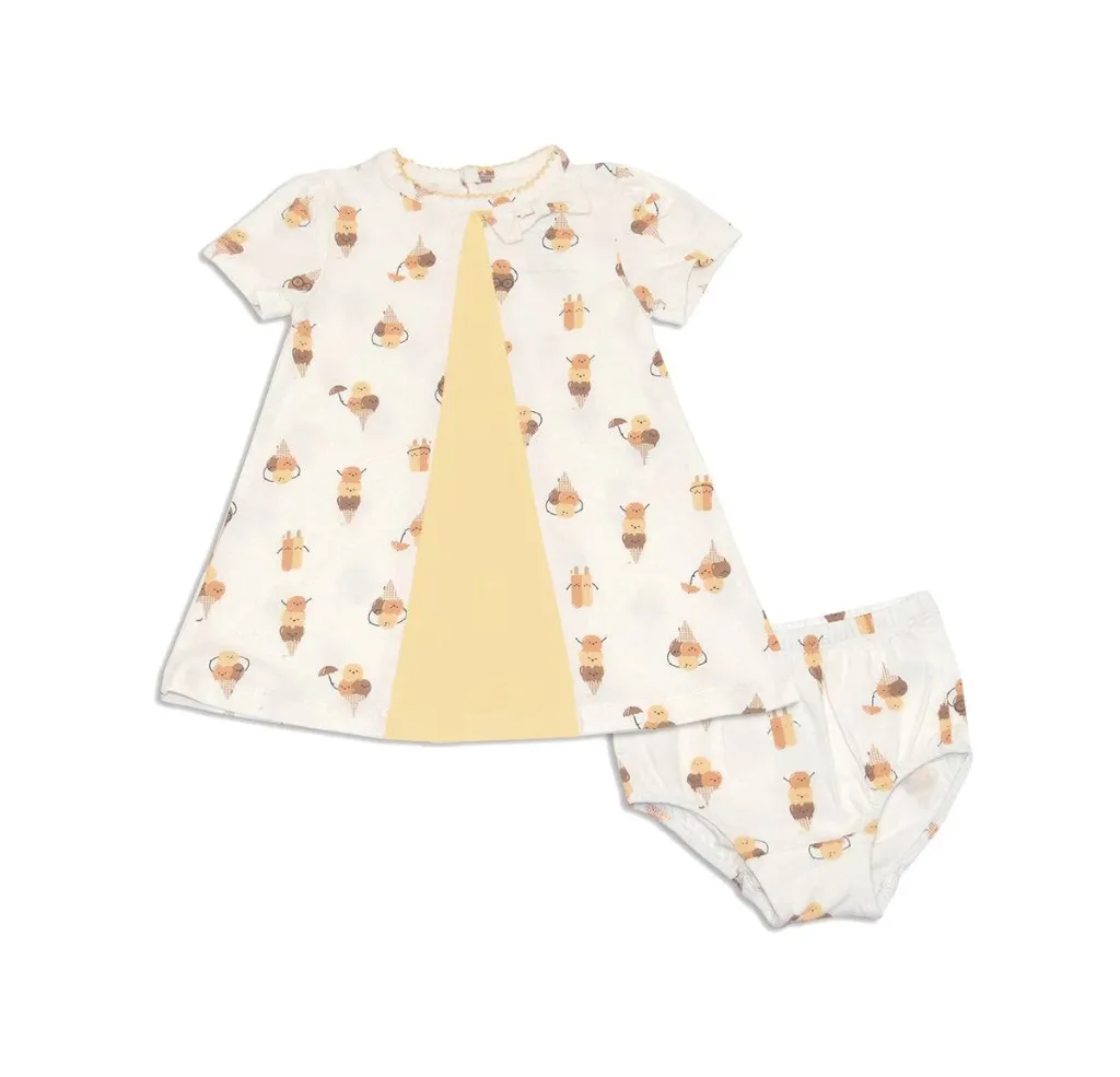 Silkberry Baby Organic Cotton Swing Dress w/Bloomer - Icy Pals Print