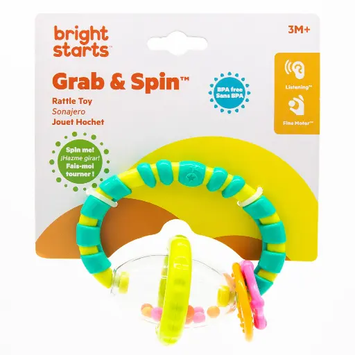 Bright Starts Grab & Spin Rattle Toy