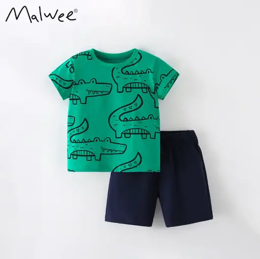 2pc Set Malwee Boy Green Crocodile 8383
