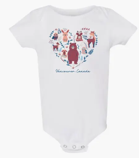 Onesie 6798 GGS Animal Heart White