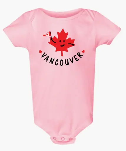 Onesie 1897 GGS Canadian Smiling Leaf Pink