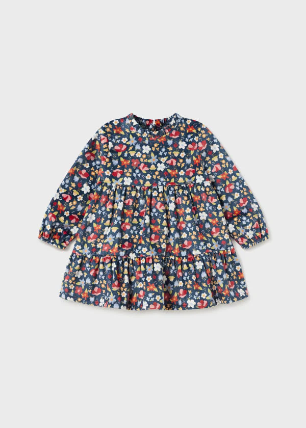Baby Dress L/S Mayoral Printed Velved Ink