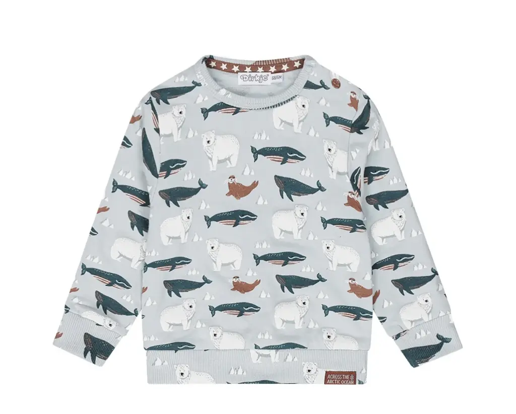 Dirkje Luckykids Sweater Light Blue Polar Bear Whale