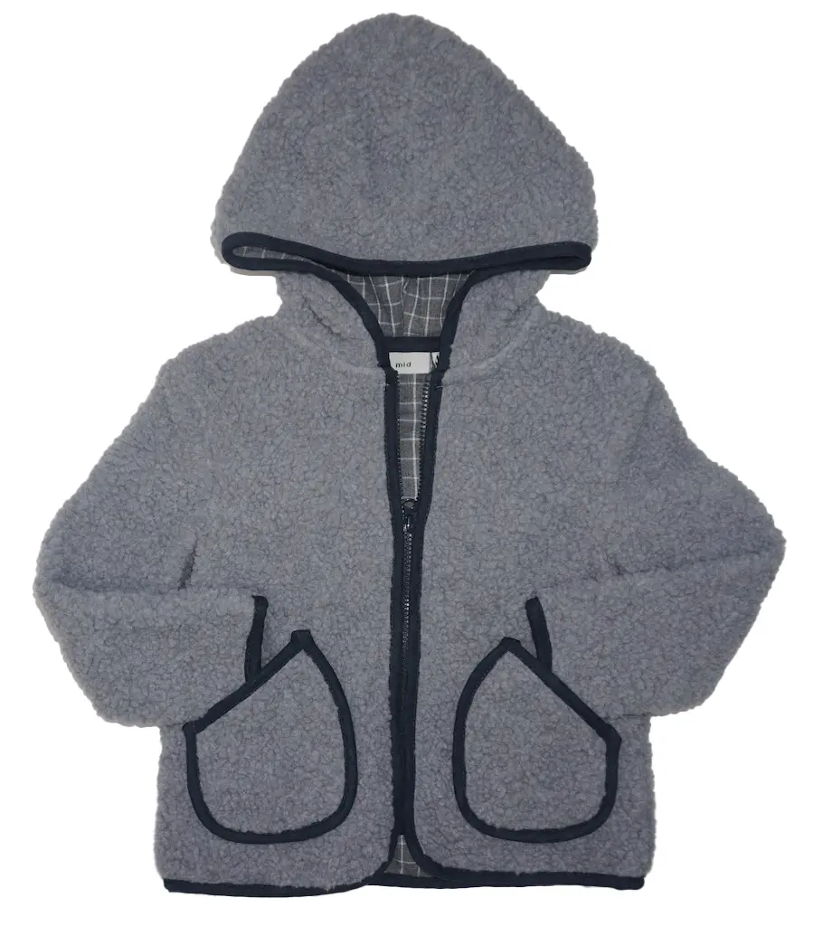 Mid Fleeced Hooded Cardigan 4518 - Grey Mix
