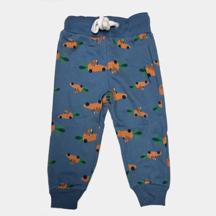 NorthCoast Bottom Jogger With Rib Printed Fleece  Coronet Blue Carrot