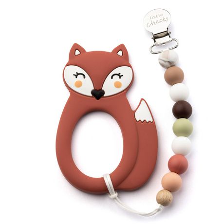 Teether & Clip Set - Rust Fox