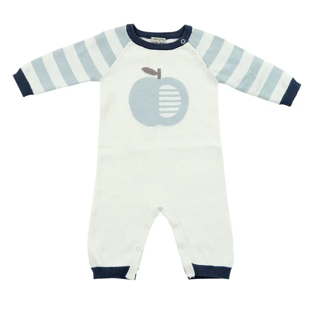 Silkberry Baby Sweater Romper (Sea Breeze Stripe Apple) - JM