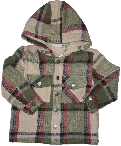 Mid 2244546 Shacket Colonial  Hoodie Jacket  Navy Lattic Green
