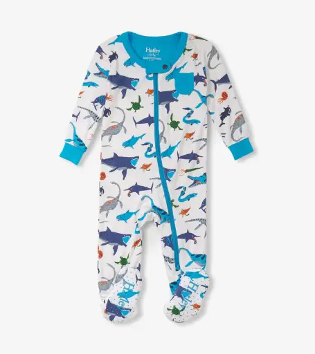 Hatley Baby Bamboo Coverall - Prehistoric Marine