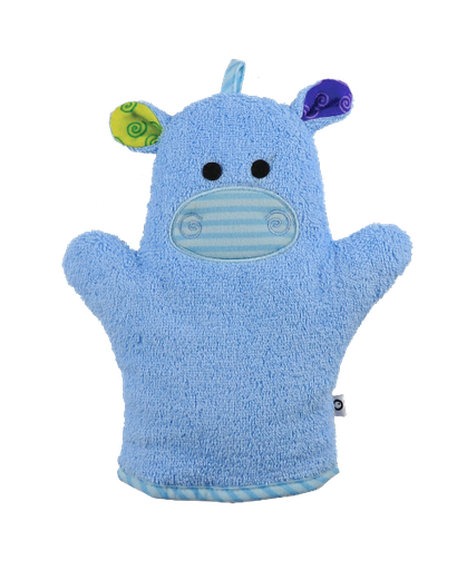 Zoocchini Baby Snow Terry Bath Mitt - Henry The Hippo 0-18M