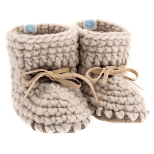 Beba Bean Knit Mocs -  Oatmeal