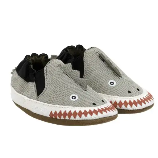  Robeez Soft Soles - Dino Dan Pale Grey