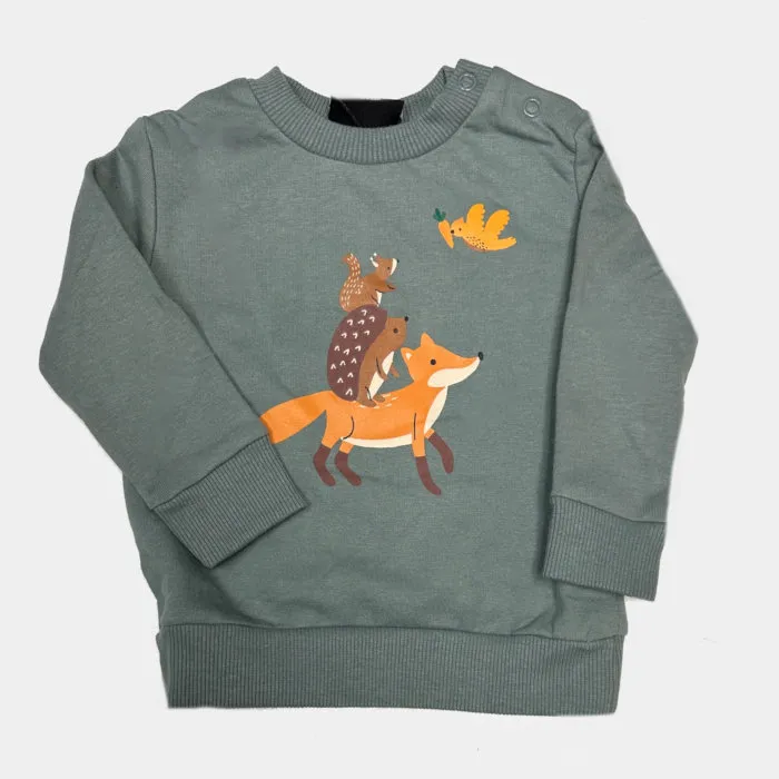 NorthCoast Top Sweatshirt With Rib Printed Fleece  Stormy Sea