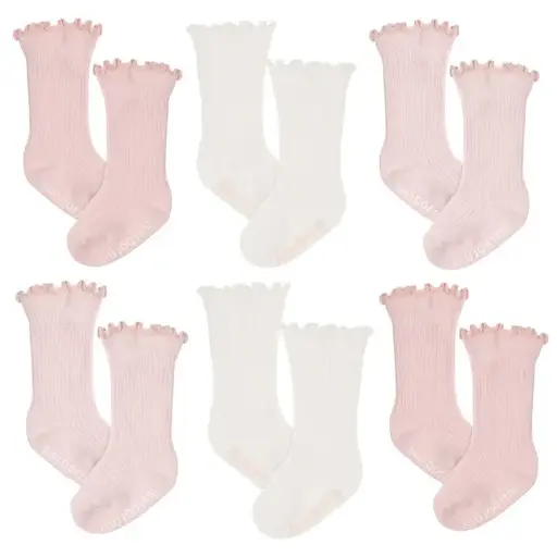 Just Born 6-Pack Baby Girls Vintage Floral Socks 0-6M