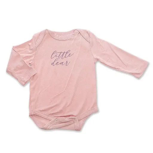 Silkberry Baby Bamboo Long Sleeve Onesie (Powder Pink) Little Dear - JM