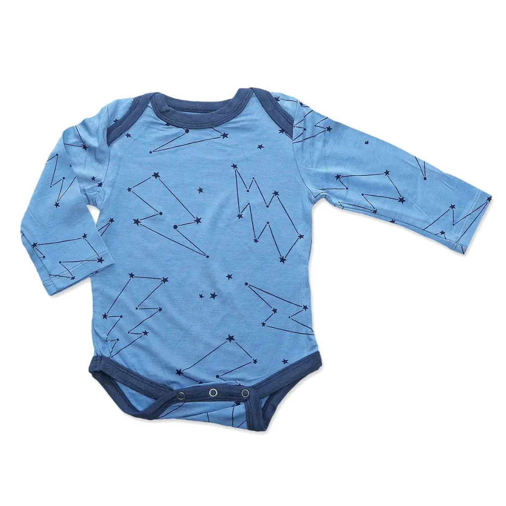 Silkberry Baby Bamboo Long Sleeve Onesie (Light Up the Sky Print) - JM