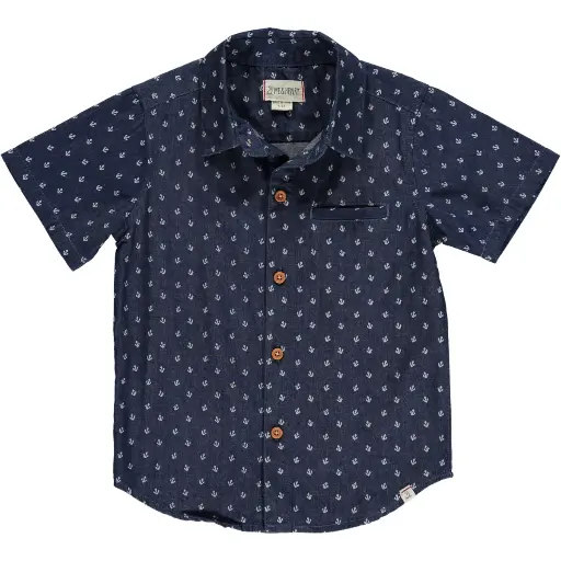 ME & Henry Maui Woven Shirt HB1245e - Chambray Anchor 