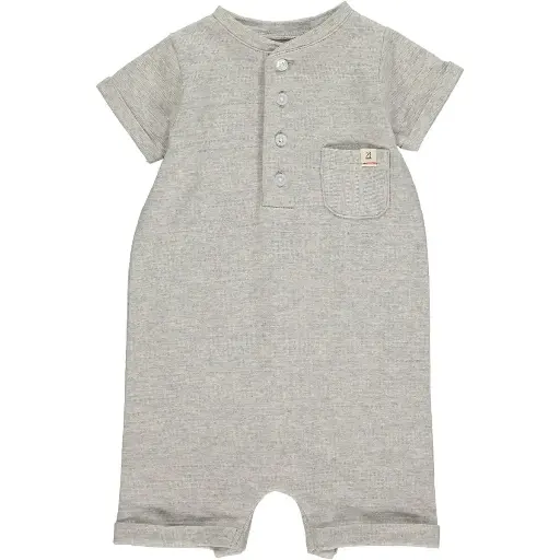 ME & Henry CAMBORNE Henley Romper HB804c SS25 Grey Ribbed