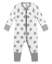 Earth Baby Outfitters Tencel Lyocell 2 Way Zippy Romper - Grey Stars