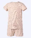 Earth Baby Outfitters Bamboo Ribbed Short Sleeve Pajamas - Beige 