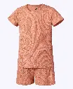 Earth Baby Outfitters Bamboo Ribbed Short Sleeve Pajamas - Coffee