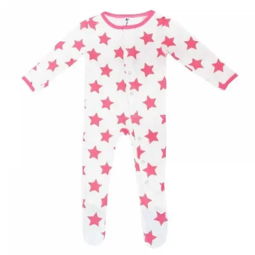 Earth Baby Outfitters Bamboo Footie - Pink Stars