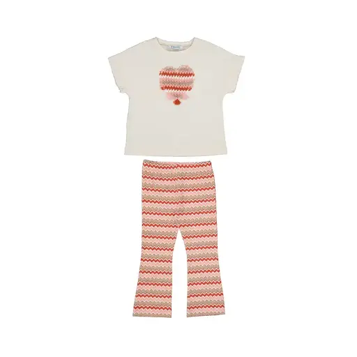 Mayoral Flare Ankel Leggings Set - 3709 - Salmon