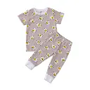 Earth Baby Outfitters Tencel Short Sleeve Pajamas Happy Eggs