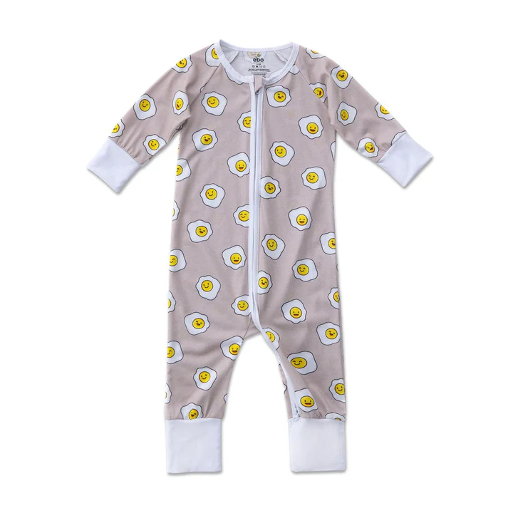 Earth Baby Outfitters Tencel Lyocell 2 Way Zippy Romper - Happy Eggs