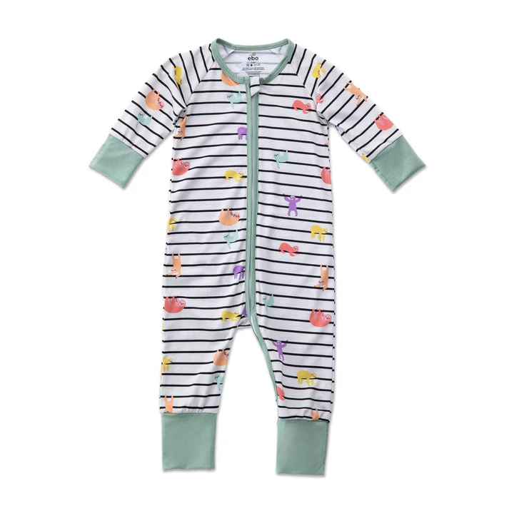 Earth Baby Outfitters Tencel Lyocell 2 Way Zippy Romper -  Sloth Party