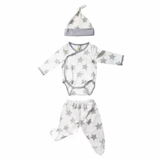 Earth Baby Outfitters Bamboo 3pc Newborn Set - Grey Stars