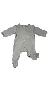 Earth Baby Outfitters Bamboo "Backflap" Rear Opening Footie - Grey Star Embroidery