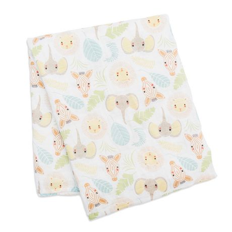 Lulujo Baby Modern Jungle  Muslin Swaddle Blanket