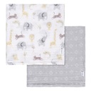 Gerber Baby Unisex 2-Pack Muslin Blanket - Animals + Geos Neutra