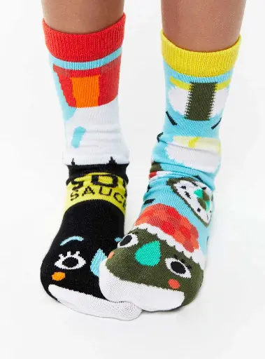 Pals Socks Fun Mismatched Non-Slip Sushi & Soy Sauce