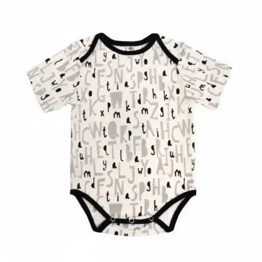 Earth Baby Outfitters Digital Print Bamboo Organic Cotton Blend Onesie ABC 18BO4