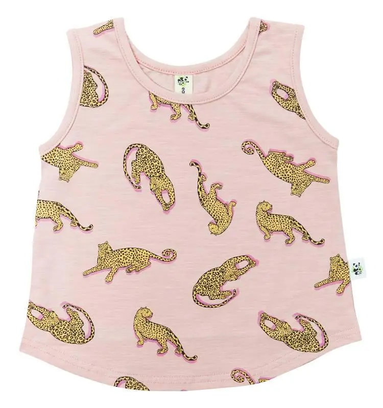 Earth Baby Outfitters Organic Cotton Tank Top Pink Leopard 17CT01