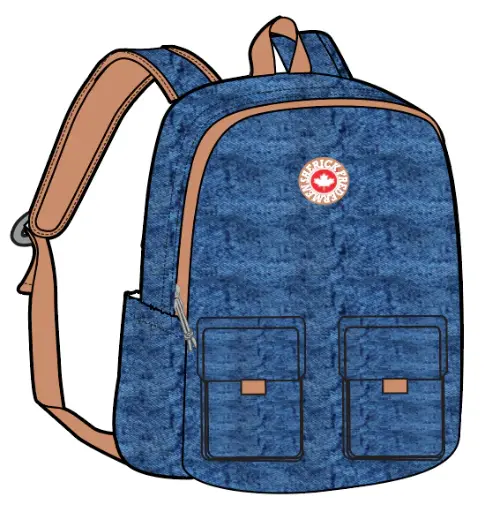 Sherick Fredermen Denim Kids Backpack With Washout Effect - JM 