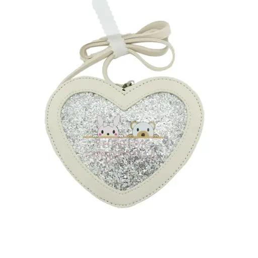 Sherick Fredermen Crossbody Bag 3D Heart-Shaped Giltter - White 