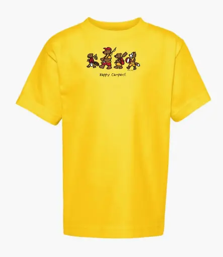 T-Shirt - GGS Kids Happy Campers (KTC-307-S) - Yellow