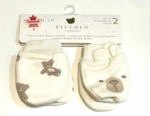 Piccolo 2PR Anti-Scratch Mittens Beige