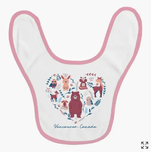 Bib -GGS Animal Heart - Pink