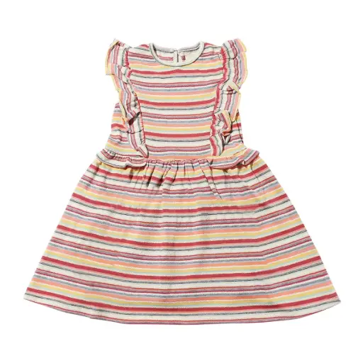 Vignette Maria Dress V1338C - BERRY/BUTTER TERRY STRIPE