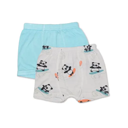 Silkberry Baby Bamboo Underwear Shorts 2 Pack WF4587 Surfs Up Panda/Aqua 