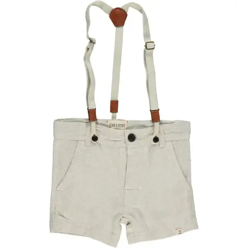 ME & Henry  Captain HB1282d Cream Shorts With Removable Suspenders