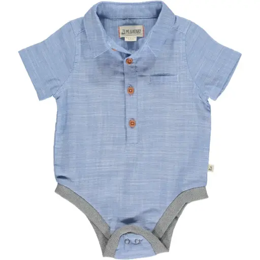 ME & Henry Helford HB1220f Pale Chambray Woven Onesie 
