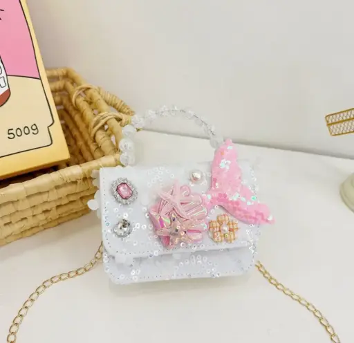 Crossbody Purse Mermaid Pearl - White